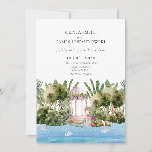 美しいジャングル結婚の川 招待状 (正面)