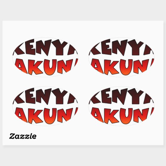 美しいジャンボケニヤハクナマタラブルアート 楕円形シール (シート)