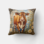 美しいジャージーカウインデイジーフィールドヴィンテージ クッション (裏面)