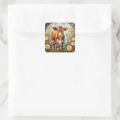 美しいジャージーカウインデイジーフィールドヴィンテージ スクエアシール (バッグ)