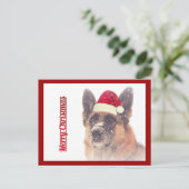 美しいジャーマンシェパードのホリデーポストカード シーズンポストカード (スタンド正面)