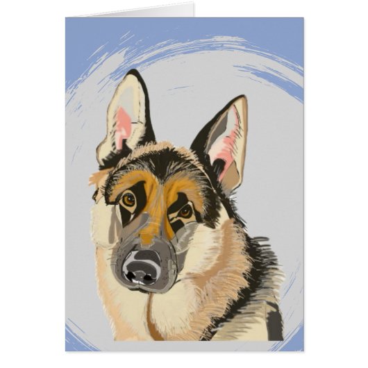 美しいジャーマンシェパード、アルザス犬の絵 (正面)