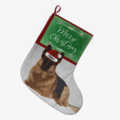 美しいジャーマン・シェパードのクリスマスのストッキング ラージクリスマスストッキング (正面 (吊り時))