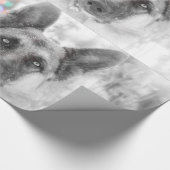 美しいジャーマン・シェパードのクリスマスのプレゼントの覆い ラッピングペーパー (角)