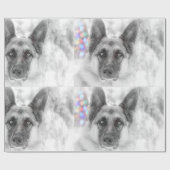 美しいジャーマン・シェパードのクリスマスのプレゼントの覆い ラッピングペーパー (フラット)