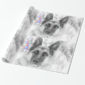 美しいジャーマン・シェパードのクリスマスのプレゼントの覆い ラッピングペーパー (アンロールド)