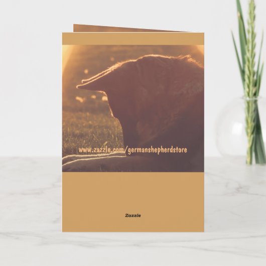 美しいジャーマン・シェパードのバレンタインデーカード シーズンカード (裏面)