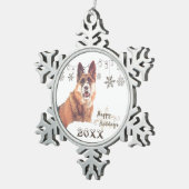 美しいジャーマン・シェパードの休日のオーナメント スノーフレークピューターオーナメント (右)