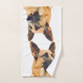 美しいジャーマン・シェパードの写真 バスタオルセット (ハンドタオル)