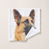 美しいジャーマン・シェパードの写真 バスタオルセット (ウォッシュタオル)