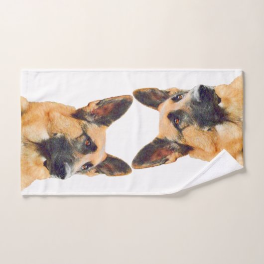 美しいジャーマン・シェパードの写真 バスタオルセット (ハンドタオル)