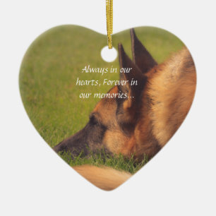 美しいジャーマン・シェパード失ったペットオーナメント セラミックオーナメント