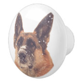 美しいジャーマン・シェパード犬の写真の引出しの引き セラミックノブ (右)