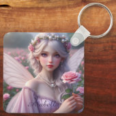 美しいジューンフェアリーのバラ キーホルダー (裏面)