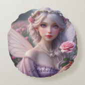 美しいジューンフェアリーのバラ ラウンドクッション (裏面)