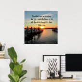 美しいジョン11:25サンセット写真 ポスター (ホームオフィス)