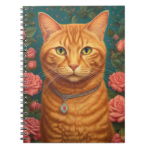 美しいジンジャーキャットと花