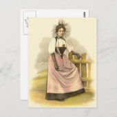 美しいスイスの女伝統的性、ベルン ポストカード (正面/裏面)