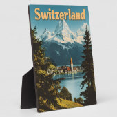 美しいスイススイスアルプス名勝の山々 フォトプラーク (側面)