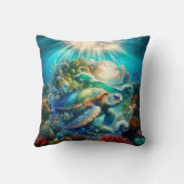 美しいスイミングウミガメ クッション (裏面)