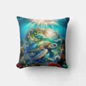 美しいスイミングウミガメ クッション (正面)