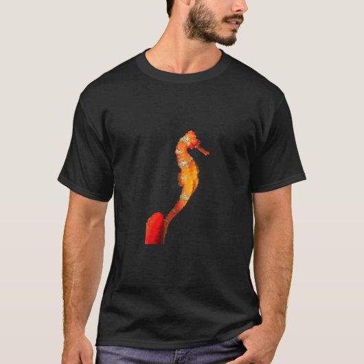 美しいスイミングシーホース姿オンフロント Tシャツ (正面)