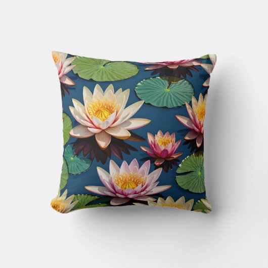 美しいスイレンの花 クッション (正面)