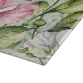 美しいスイートピーズオンミント カッティングボード (角)