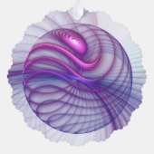美しいスウィングモダン抽象芸術フラクタルアートピンク オーナメントカード (裏面)