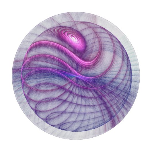 美しいスウィングモダン抽象芸術フラクタルアートピンク カッティングボード (正面)