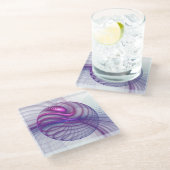 美しいスウィングモダン抽象芸術フラクタルアートピンク ガラスコースター (アングル)