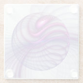 美しいスウィングモダン抽象芸術フラクタルアートピンク ガラスコースター (裏面)