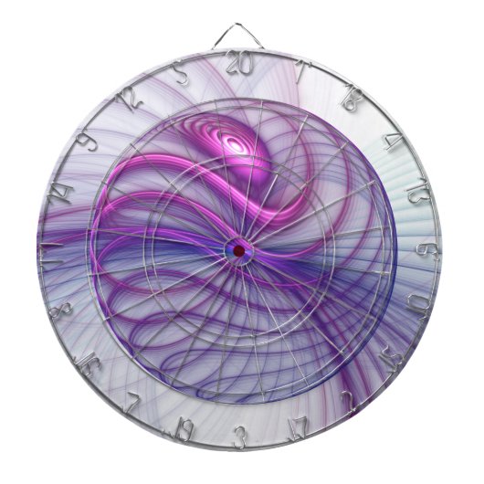 美しいスウィングモダン抽象芸術フラクタルアートピンク ダーツボード (正面)