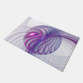 美しいスウィングモダン抽象芸術フラクタルアートピンク ドアマット (アングル)