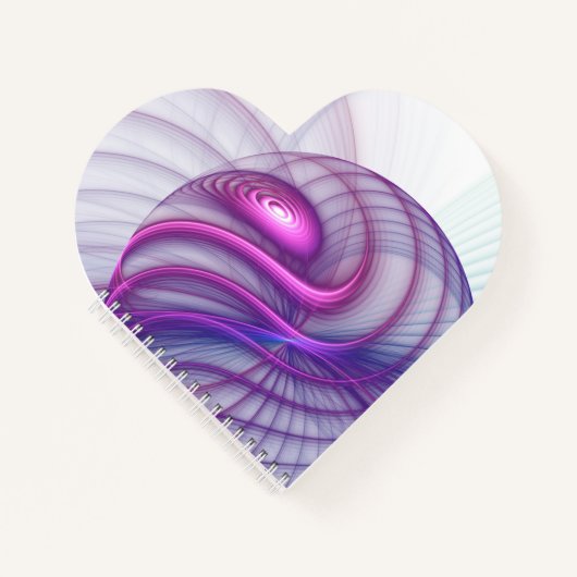 美しいスウィングモダン抽象芸術フラクタルアートピンク ノートブック (正面)