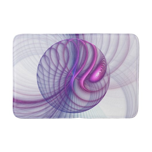 美しいスウィングモダン抽象芸術フラクタルアートピンク バスマット (正面)