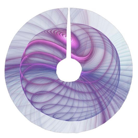 美しいスウィングモダン抽象芸術フラクタルアートピンク ブラッシュドポリエステルツリースカート (正面)