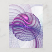 美しいスウィングモダン抽象芸術フラクタルアートピンク ポストカード (正面)