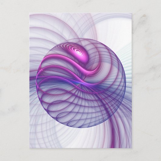 美しいスウィングモダン抽象芸術フラクタルアートピンク ポストカード (正面)