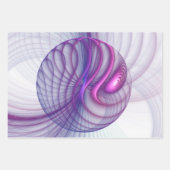 美しいスウィングモダン抽象芸術フラクタルアートピンク ラッピングペーパーシート (正面2)