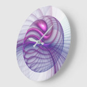 美しいスウィングモダン抽象芸術フラクタルアートピンク ラージ壁時計 (傾斜)