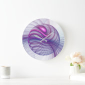 美しいスウィングモダン抽象芸術フラクタルアートピンク ラージ壁時計 (ホーム)