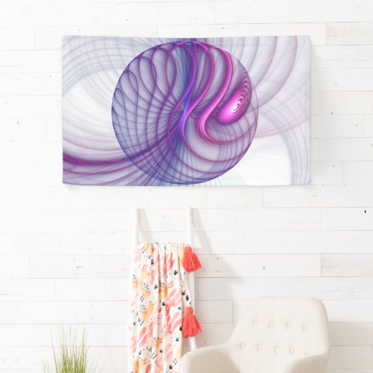 美しいスウィングモダン抽象芸術フラクタルアートピンク 横断幕 (インサイチュ)