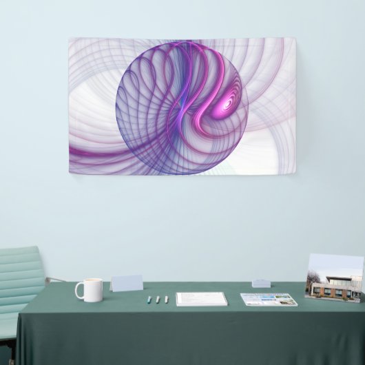 美しいスウィングモダン抽象芸術フラクタルアートピンク 横断幕 (トレードショー)