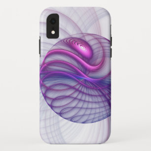 美しいスウィングモダン抽象芸術フラクタルアートピンク iPhone XRケース