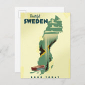 美しいスウェーデン旅行ポスター インビテーションポストカード (正面/裏面)