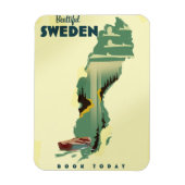 美しいスウェーデン旅行ポスター マグネット (縦)
