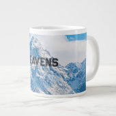 美しいスカイブルーカラーイメージ文字専門マグカップ ジャンボコーヒーマグカップ (正面右)