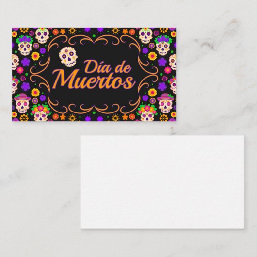 美しいスカルとフラワーズディアデロスムエルトス ノートカード (正面/裏面)