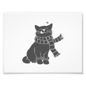 美しいスカーフ付き猫 – 背景色を選択 フォトプリント (正面)